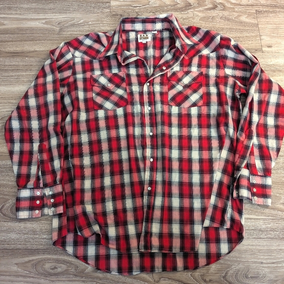 Chemise Western Vintage Saddlebrook XL - Carreaux Multicolores Manches Longues